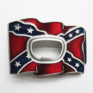 REBEL FLAG BOTTLE OPENER BELT BUCKLE