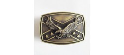 EAGLE FLAG ANTIQUE BRONZE BELT BUCKLE